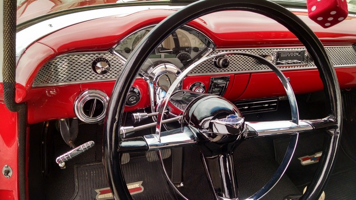 1955 Chevy dash and steering wheel