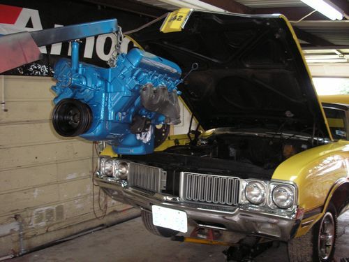 engine ready to install, 1970 oldsmobile 442 convertible, after restoration