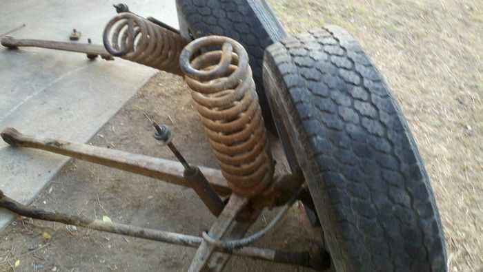 1967 Ford F350 old wheel, spring, steering rods