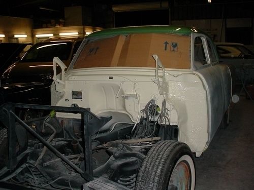 firewall after new paint, front chassis, 1954 Packard Patrician