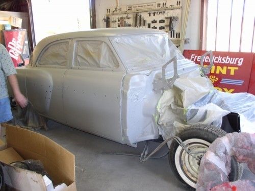1954 Packard Patrician, masked with primer, passenger side