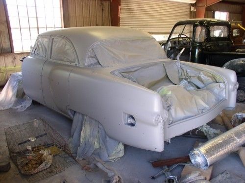 1954 Packard Patrician, masked with primer, rear view